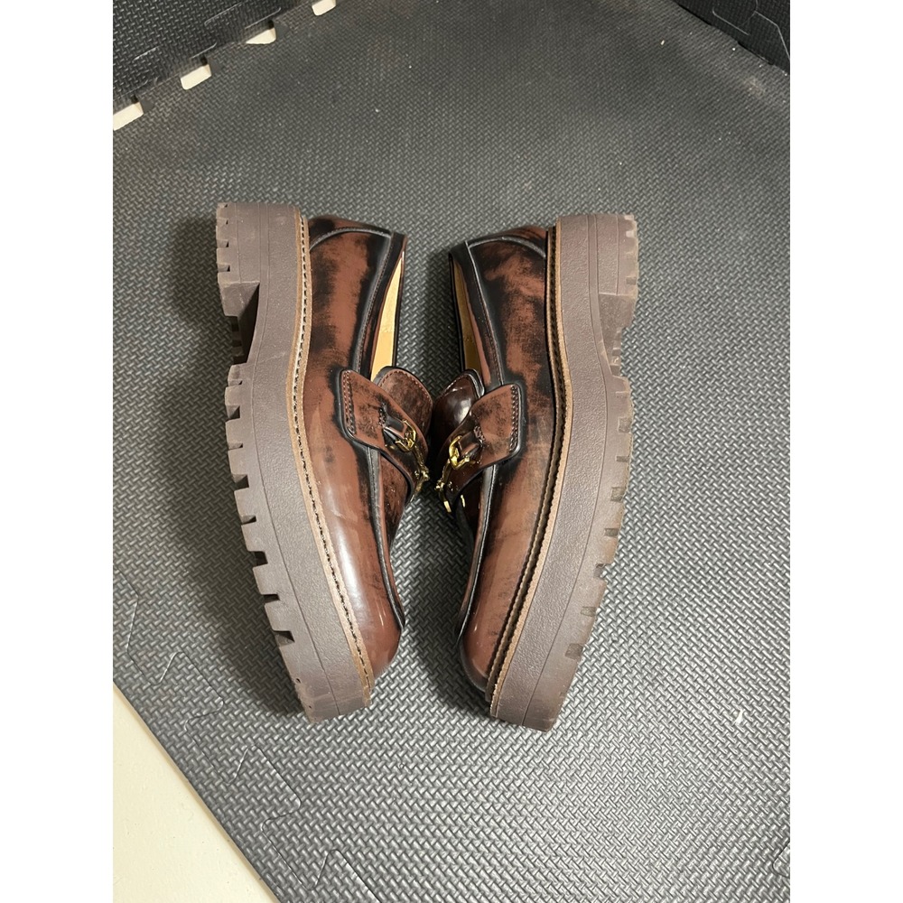 Sam Edelman Laurs Loafers Womens 8 Chestnut Lug Sole Chunky Dark Academia Preppy - Picture 4 of 8